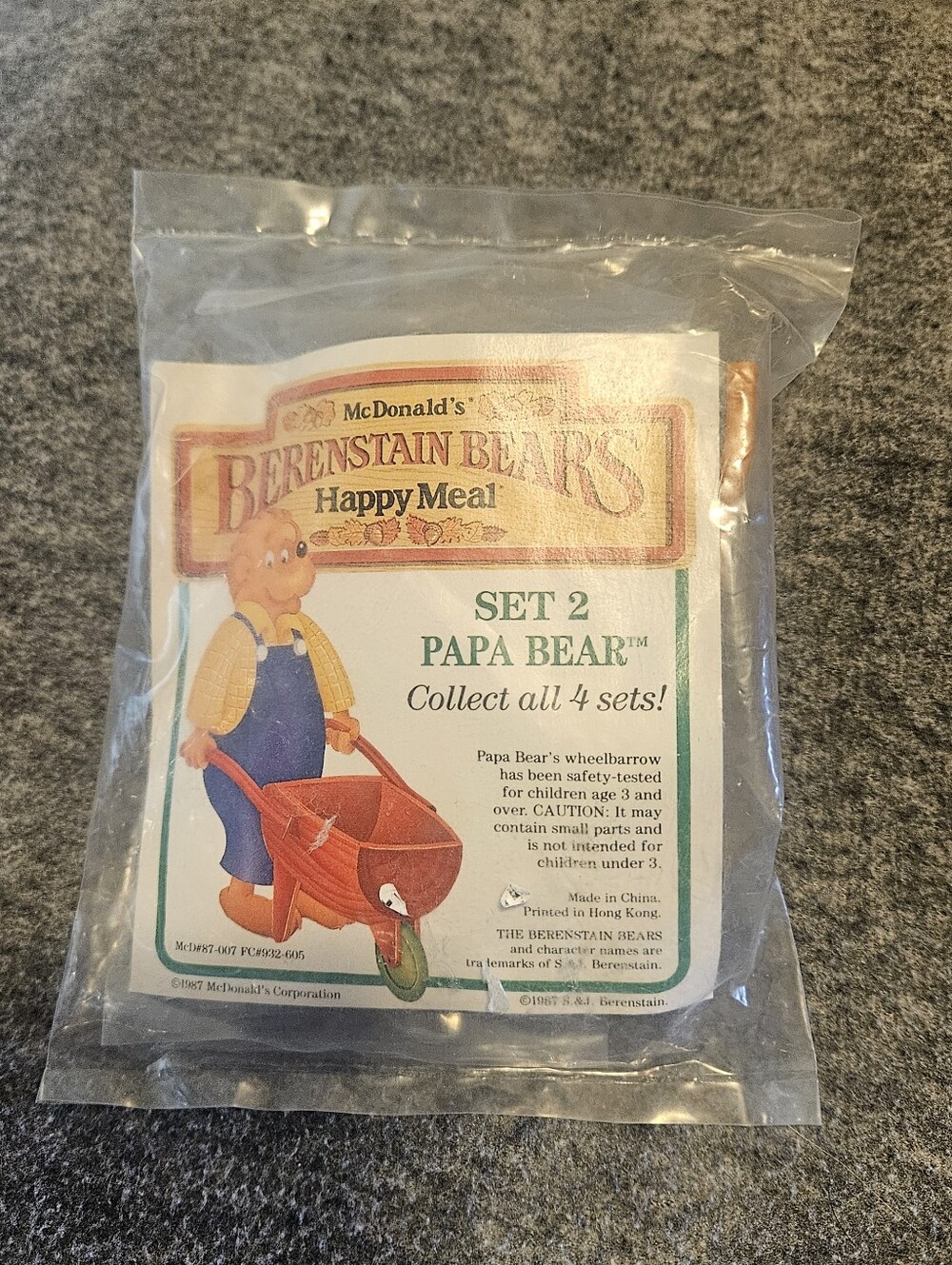 McDonald's Berenstain  Vintage Bears Papa Bear Toy - Sealed